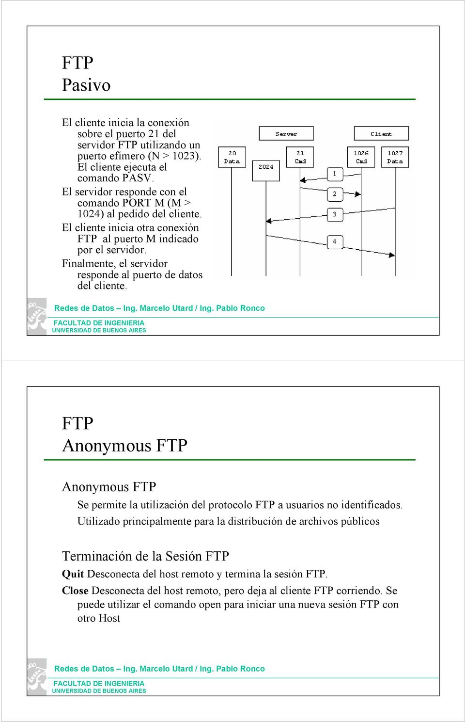 Finalmente, el servidor responde al puerto de datos del cliente. FTP Anonymous FTP Anonymous FTP Se permite la utilización del protocolo FTP a usuarios no identificados.