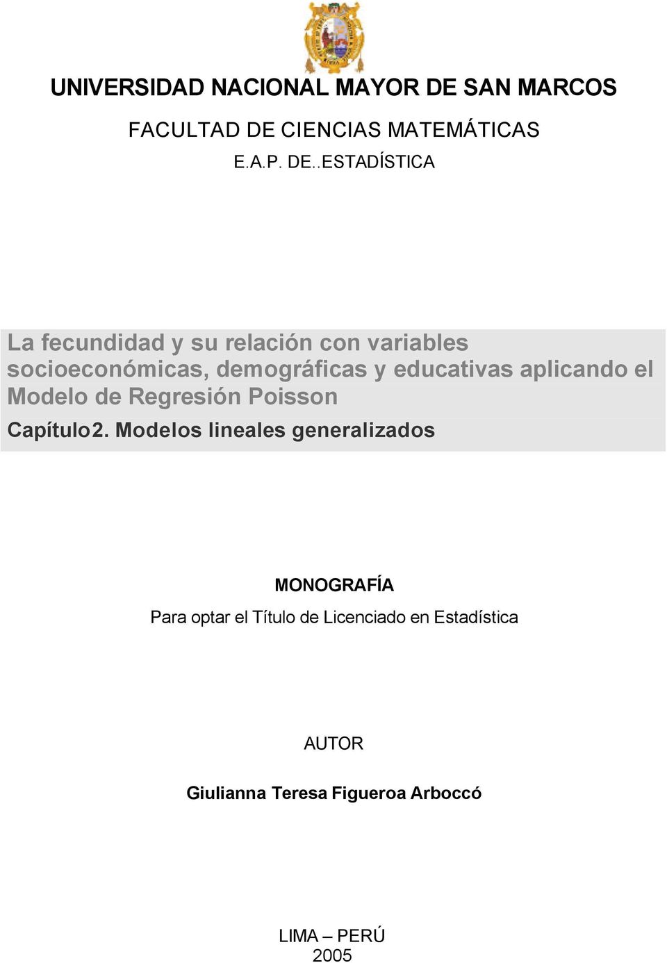CIENCIAS MATEMÁTICAS E.A.P. DE.