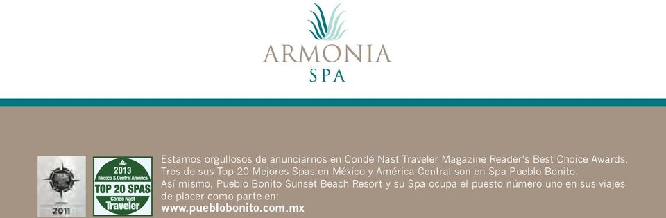 Tres de sus Top 20 Mejores Spas en México y América Central son en Spa Pueblo
