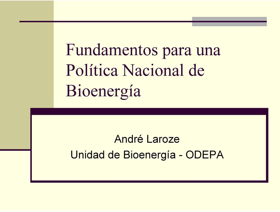 Bioenergía André Laroze
