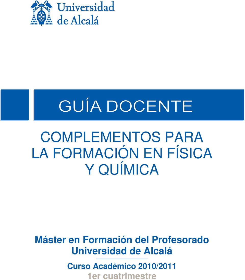 del Profesorado Universidad de Alcalá