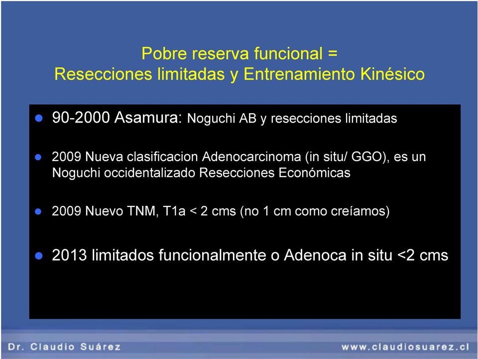 (in situ/ GGO), es un Noguchi occidentalizado Resecciones Económicas l 2009 Nuevo TNM,