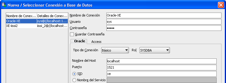 Oracle Database y Oracle 15/11/2012 Pantalla principal Opciones.. Tablas Procedimientos Funciones Triggers.