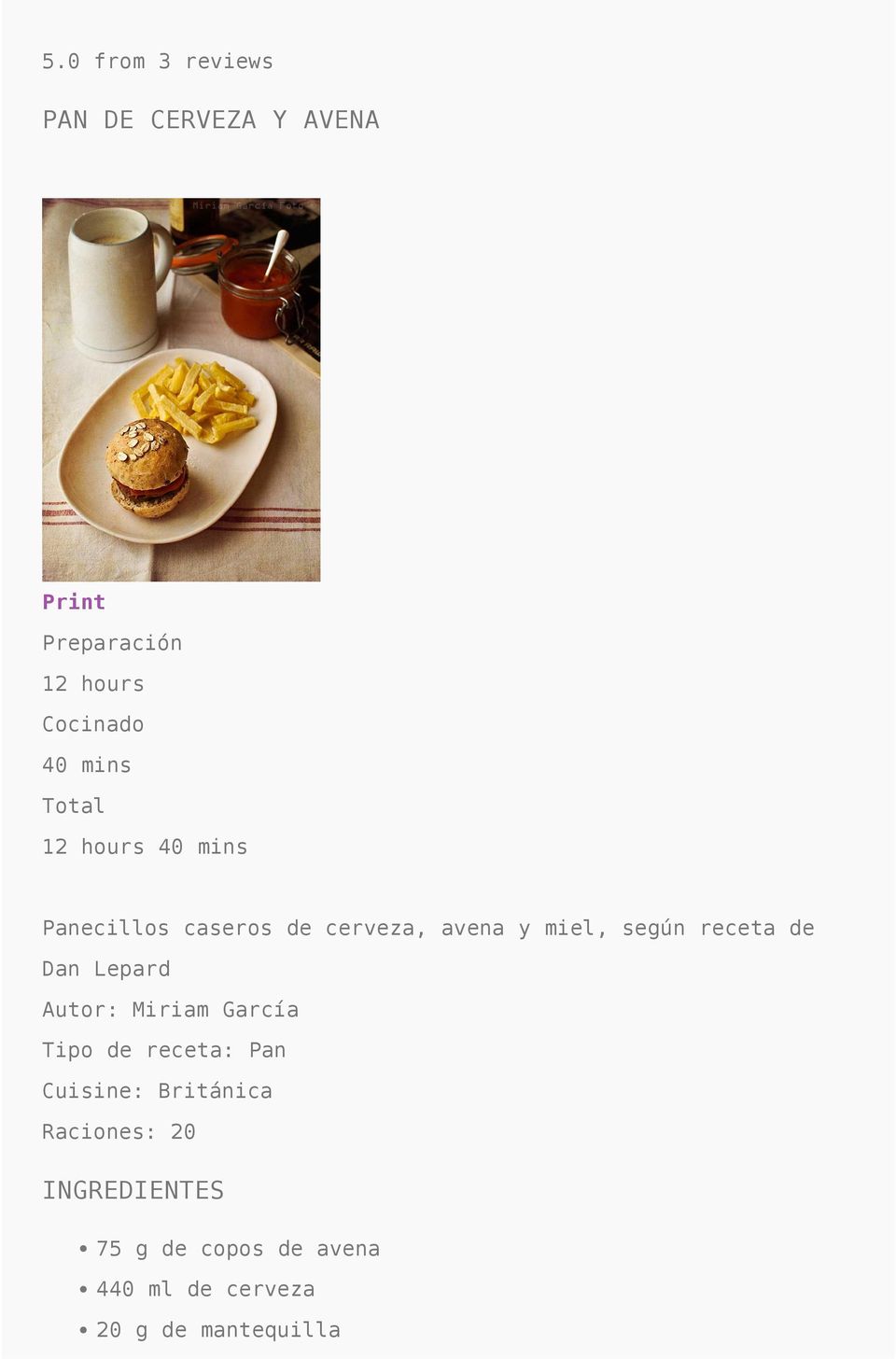 receta de Dan Lepard Autor: Miriam García Tipo de receta: Pan Cuisine: Británica
