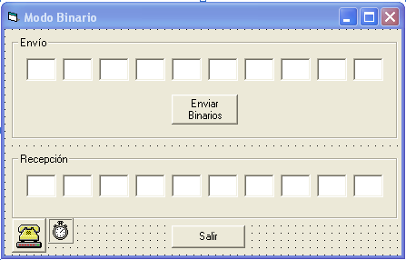 Interfaces y Periféricos, Guía 3 5 5. El botón de Salir tiene el siguiente código: Private Sub Command2_Click() 'botón Salir MSComm1.PortOpen = False 'cierra el puerto Timer1.