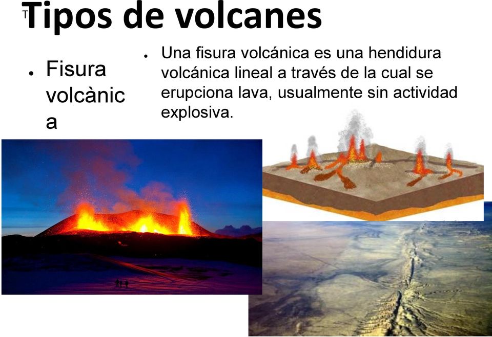 volcánica lineal a través de la cual se