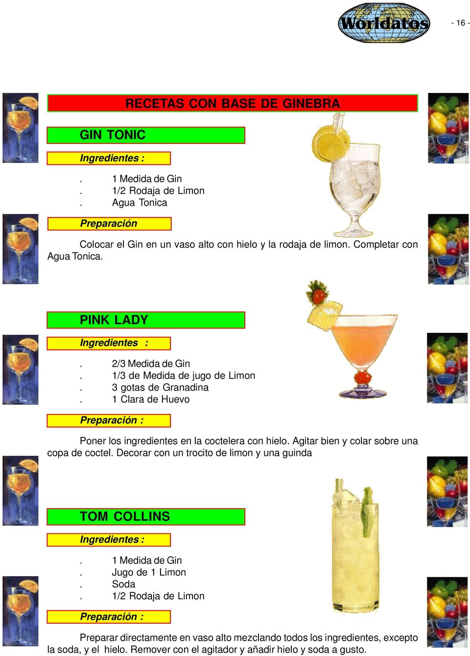 1/3 de Medida de jugo de Limon. 3 gotas de Granadina. 1 Clara de Huevo Poner los ingredientes en la coctelera con hielo. Agitar bien y colar sobre una copa de coctel.