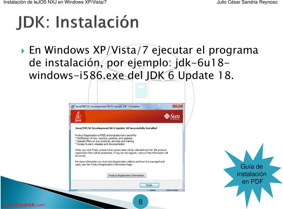ejemplo: jdk-6u18- windows-i586.