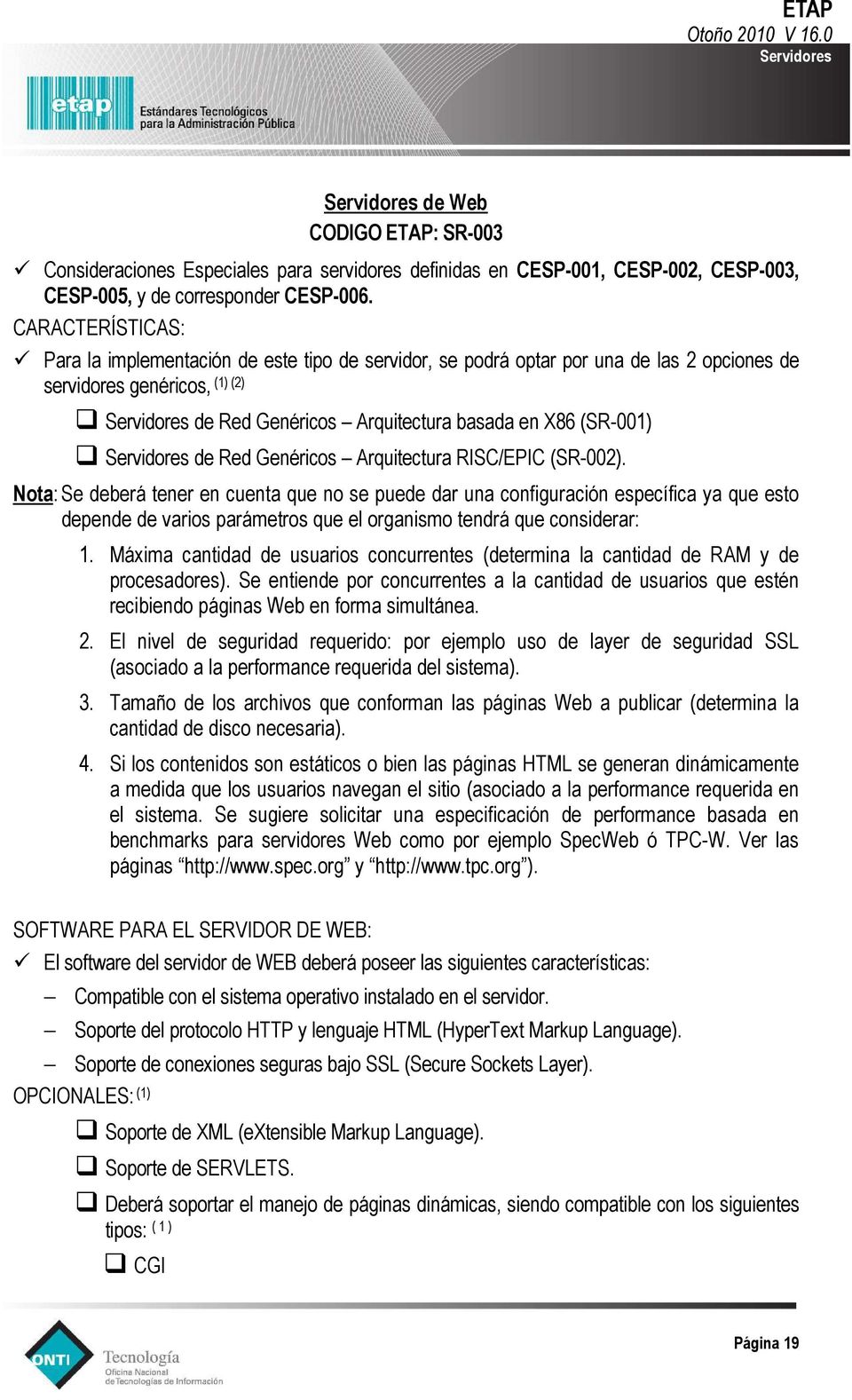 Genéricos Arquitectura RISC/EPIC (SR-002).