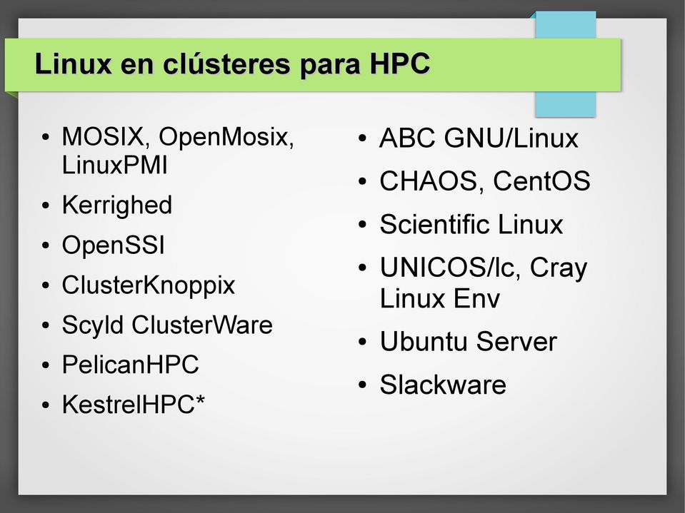 GNU/Linux CHAOS, CentOS Scientific Linux OpenSSI