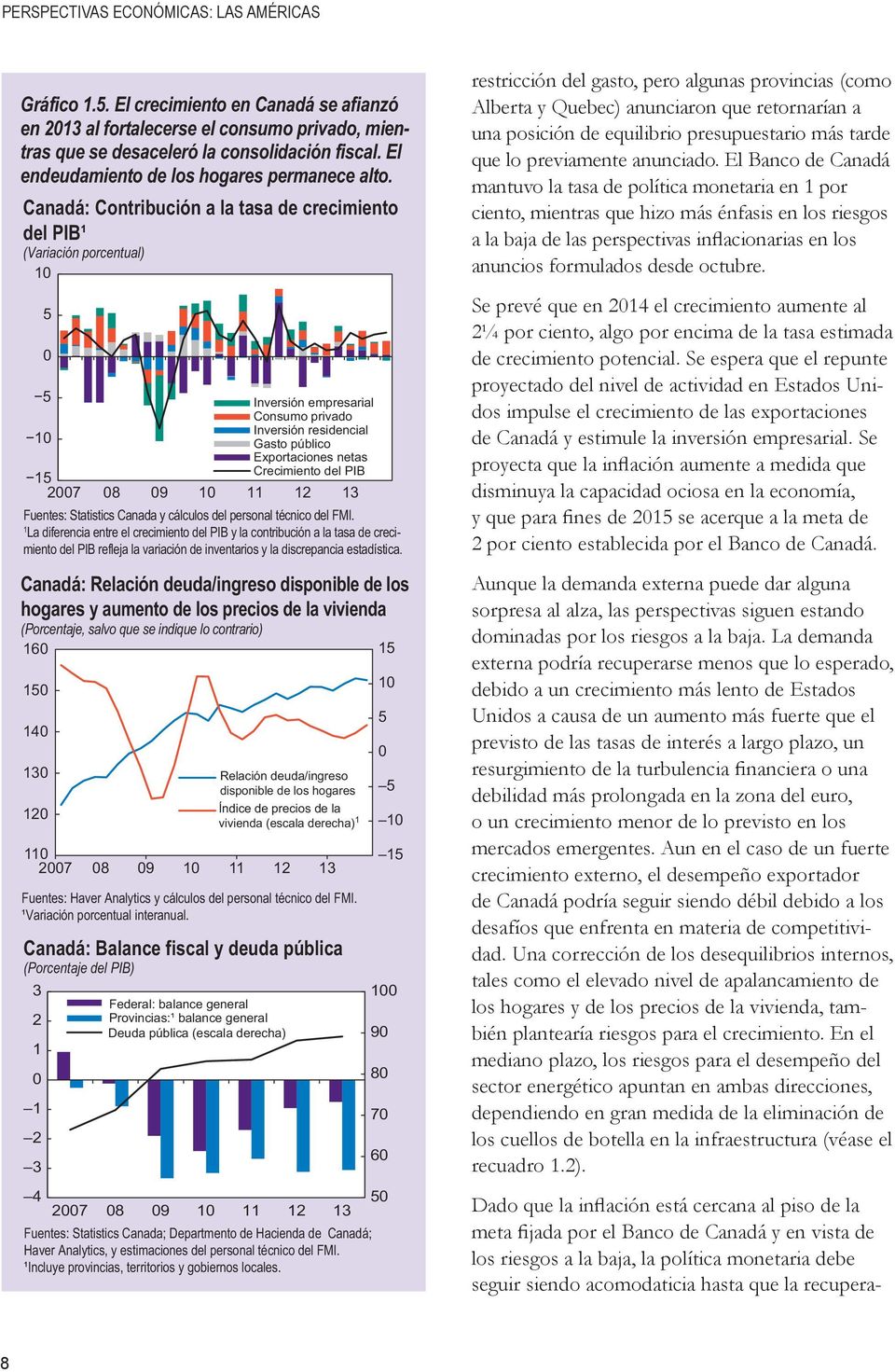 Canadá: Contribución a la tasa de crecimiento del PIB¹ (Variación porcentual) 1 5 5 Inversión empresarial Consumo privado Inversión residencial 1 Gasto público Exportaciones netas Crecimiento del PIB