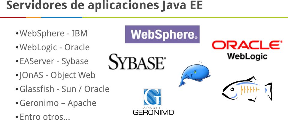 EAServer - Sybase JOnAS - Object Web