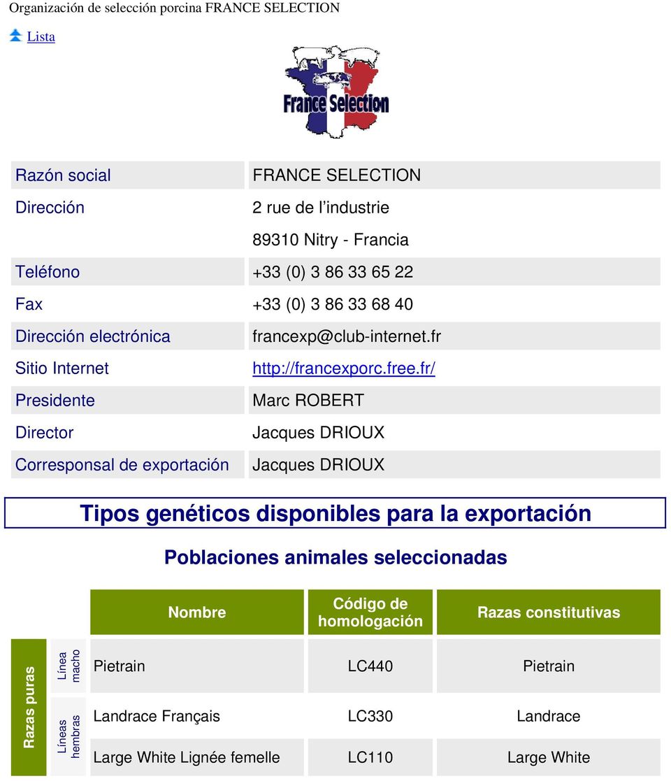 exportación francexp@club-internet.fr http://francexporc.free.