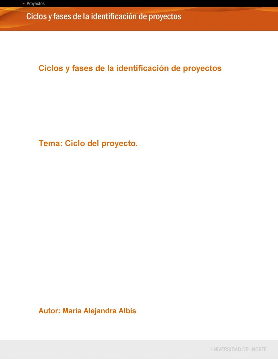 proyectos Tema: Ciclo del