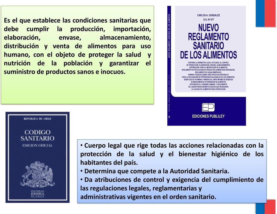 Cuerpo legal que rige todas las acciones relacionadas con la protección de la salud y el bienestar higiénico de los habitantes del país.