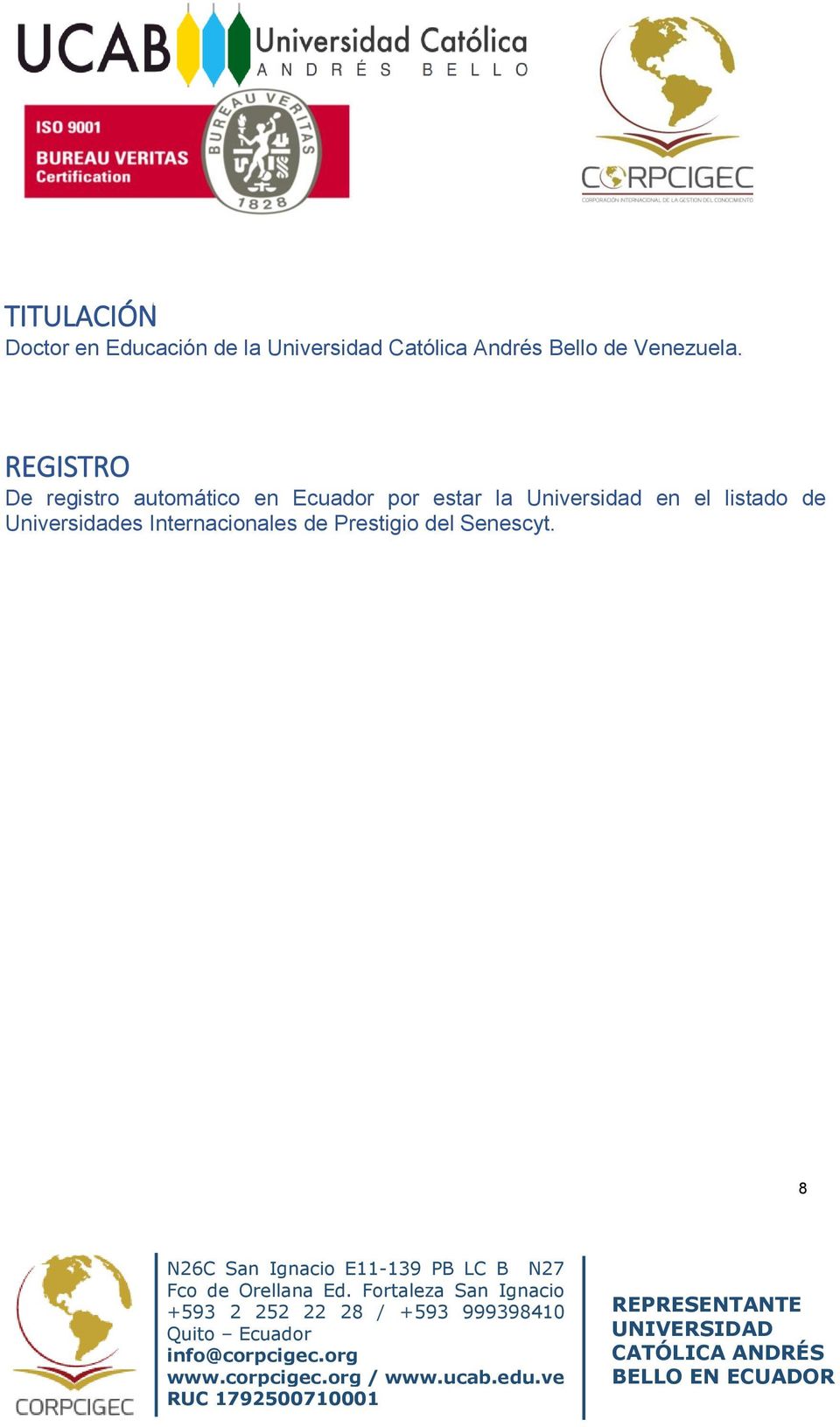 REGISTRO De registro automático en Ecuador por estar la