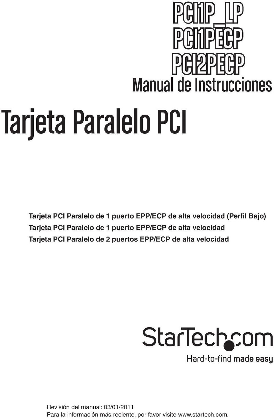 puerto EPP/ECP de alta velocidad Tarjeta PCI Paralelo de 2 puertos EPP/ECP de alta