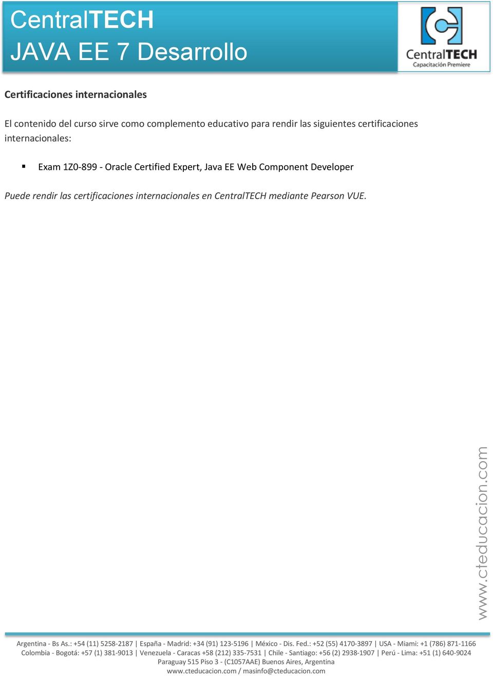 internacionales: Exam 1Z0-899 - Oracle Certified Expert, Java EE Web
