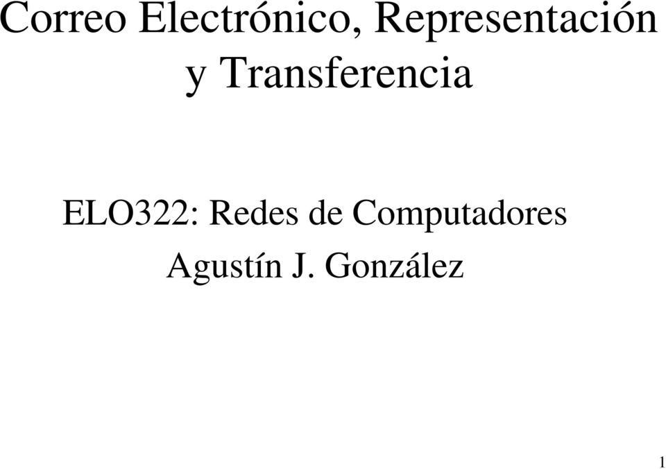 Transferencia ELO322: