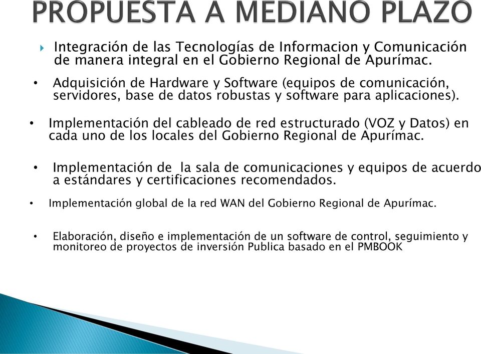 Implementación del cableado de red estructurado (VOZ y Datos) en cada uno de los locales del Gobierno Regional de Apurímac.
