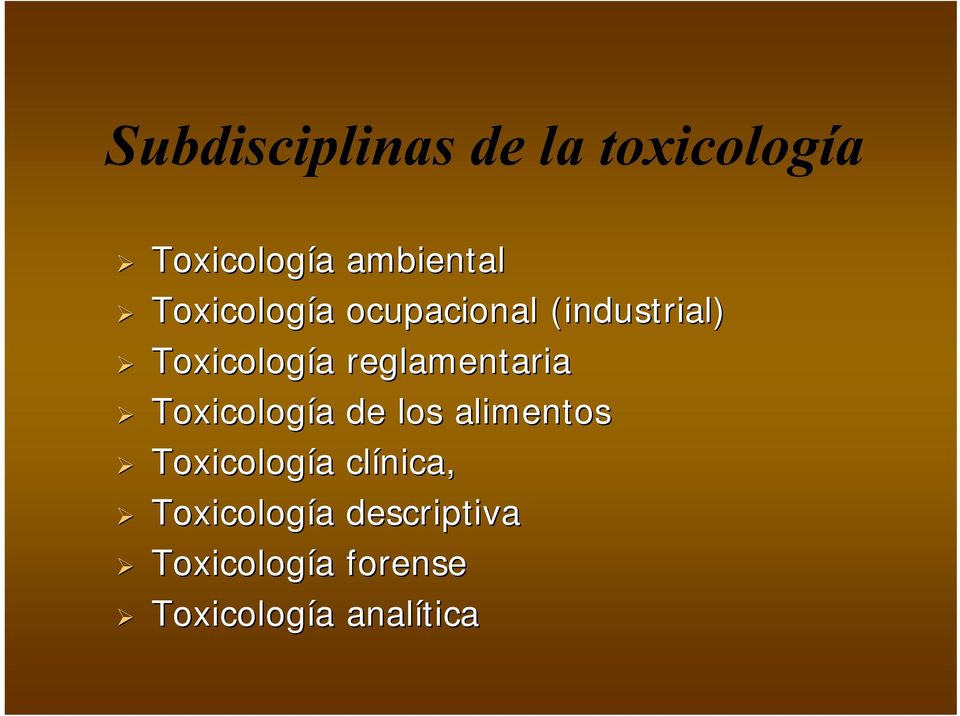 reglamentaria Toxicología a de los alimentos Toxicología a