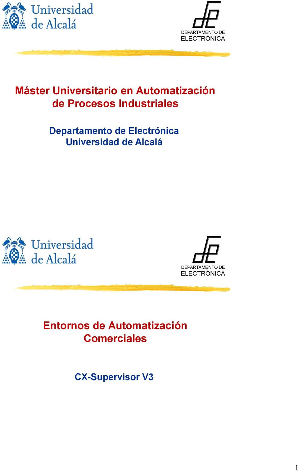 Electrónica Universidad de Alcalá DEPARTAMENTO DE