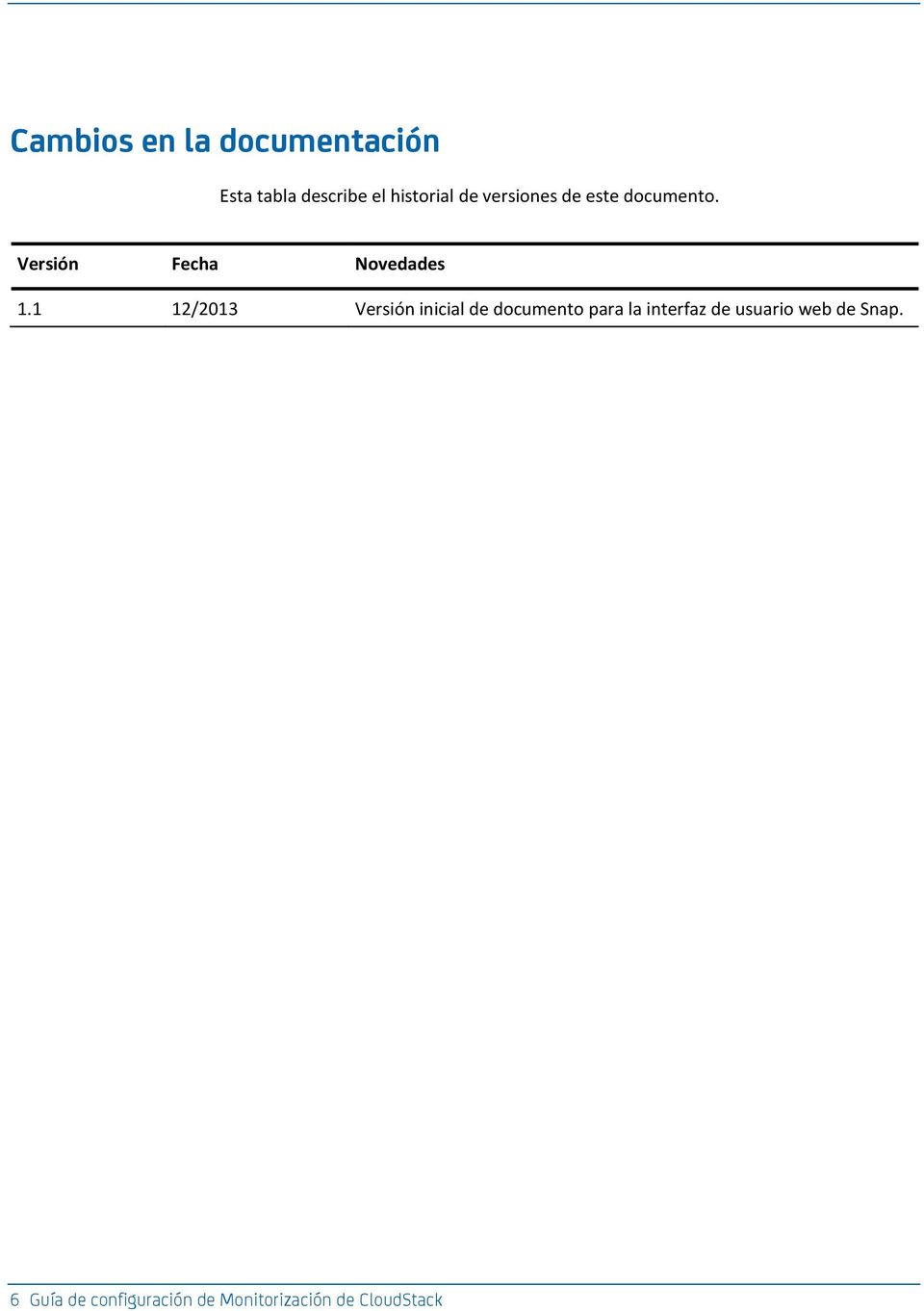 1 12/2013 Versión inicial de documento para la interfaz de