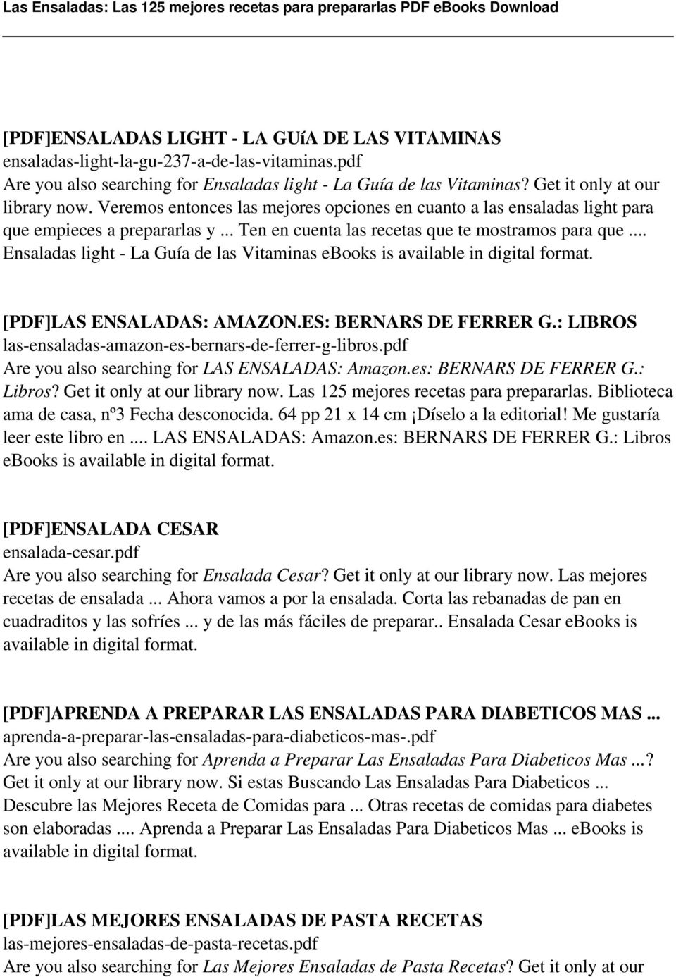 .. Ensaladas light - La Guía de las Vitaminas ebooks is [PDF]LAS ENSALADAS: AMAZON.ES: BERNARS DE FERRER G.: LIBROS las-ensaladas-amazon-es-bernars-de-ferrer-g-libros.