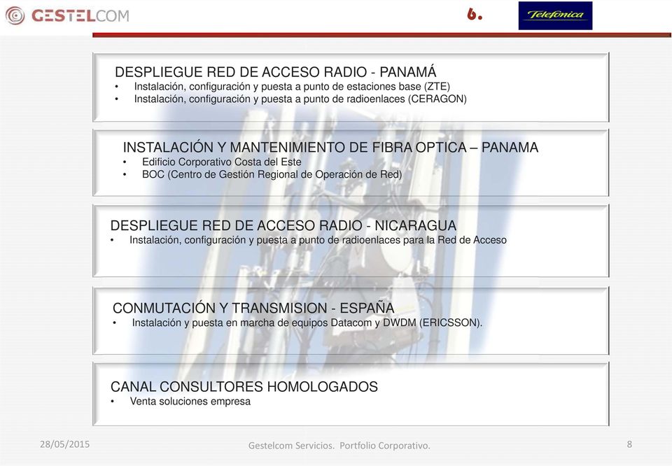 de Operación de Red) DESPLIEGUE RED DE ACCESO RADIO - NICARAGUA Instalación, configuración y puesta a punto de radioenlaces para la Red de Acceso