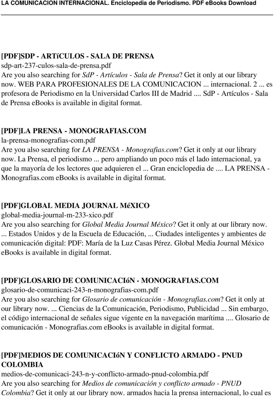 COM la-prensa-monografias-com.pdf Are you also searching for LA PRENSA - Monografias.com? Get it only at our library now. La Prensa, el periodismo.