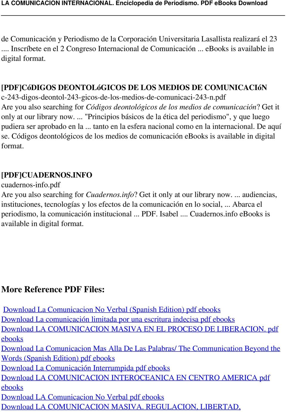 pdf Are you also searching for Códigos deontológicos de los medios de comunicación? Get it only at our library now.
