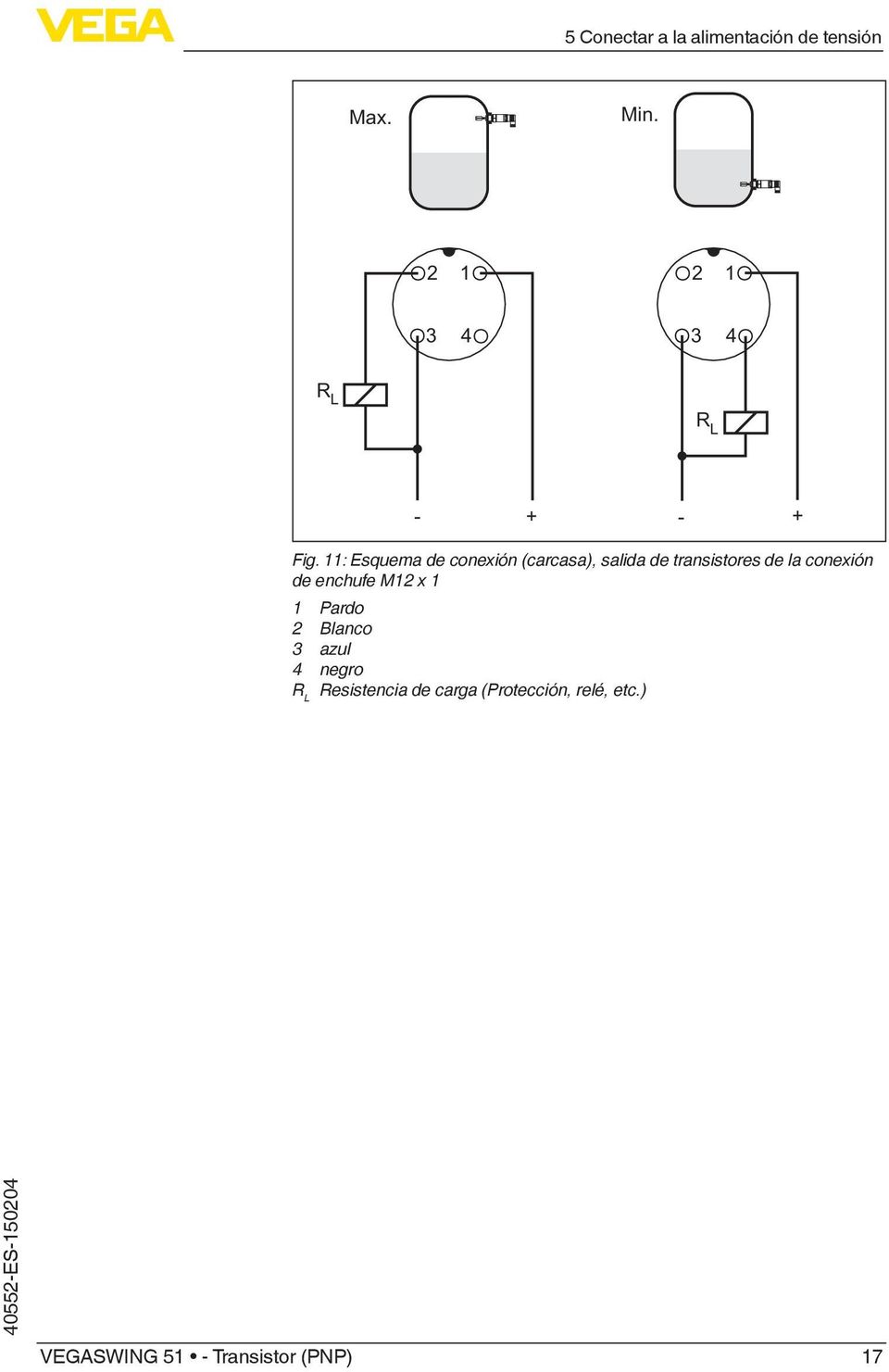 11: Esquema de conexión (carcasa), salida de transistores de la