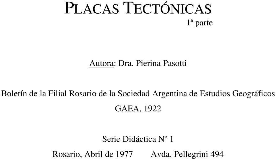 Sociedad Argentina de Estudios Geográficos GAEA,