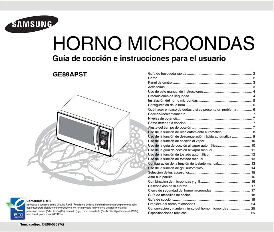 Presentar Larry Belmont Corrupto HORNO MICROONDAS. Guía de cocción e instrucciones para el usuario ...