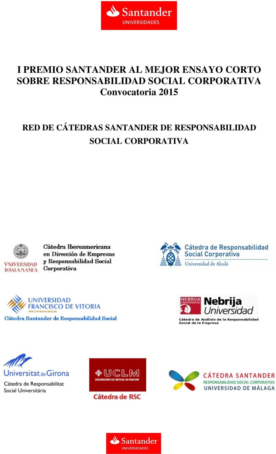 Convocatoria 2015 RED DE CÁTEDRAS