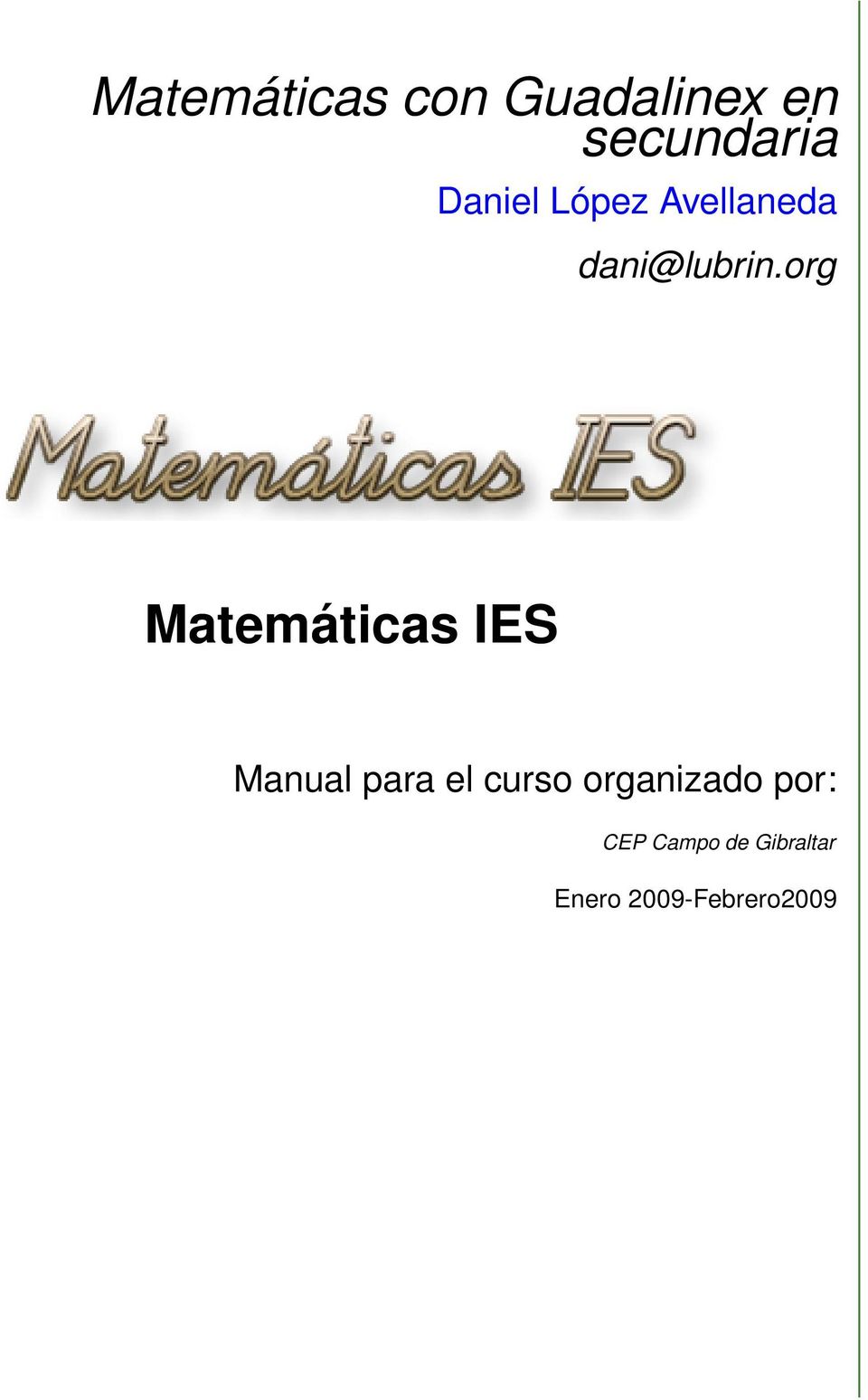org Matemáticas IES Manual para el curso