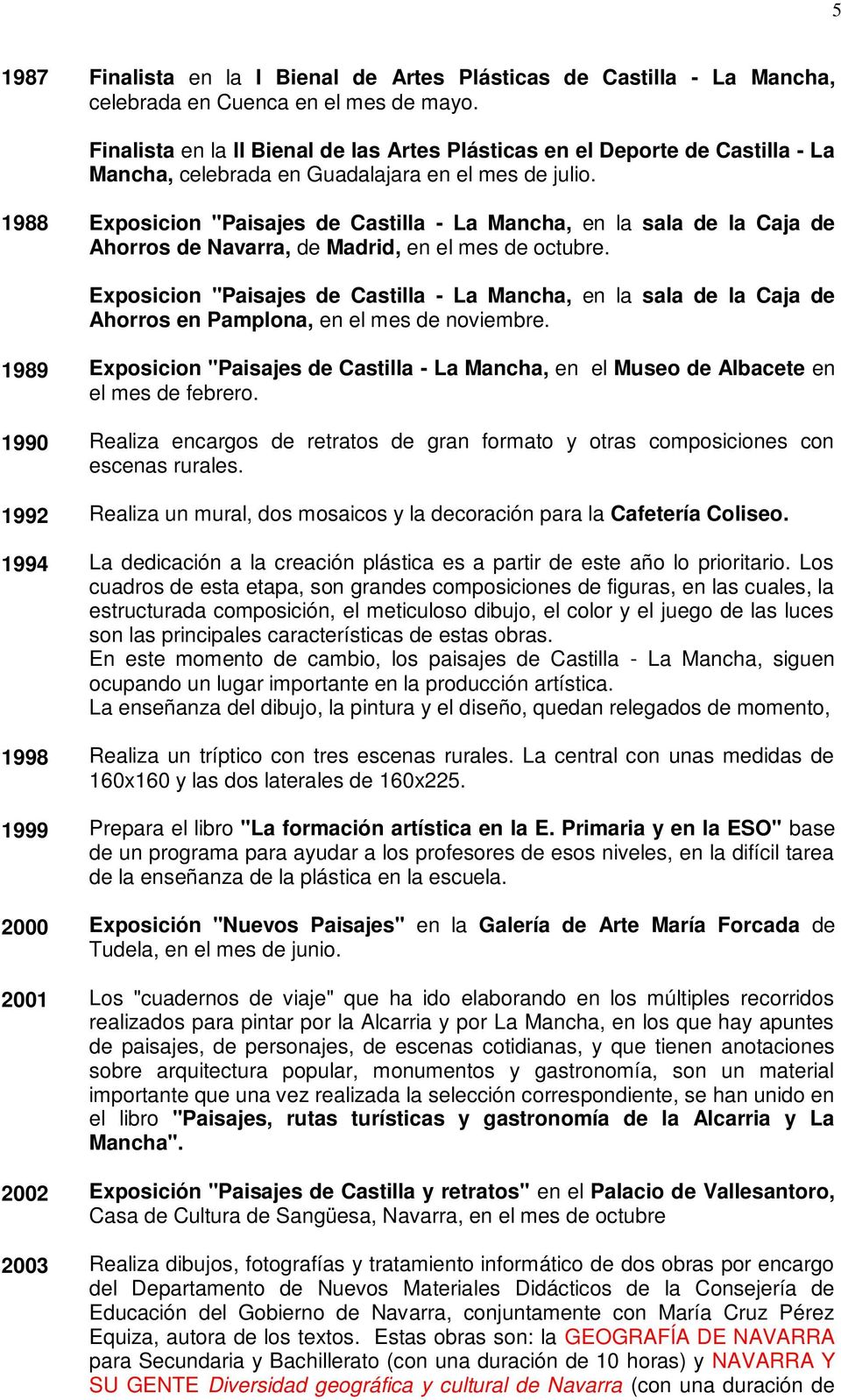 1988 Exposicion "Paisajes de Castilla - La Mancha, en la sala de la Caja de Ahorros de Navarra, de Madrid, en el mes de octubre.