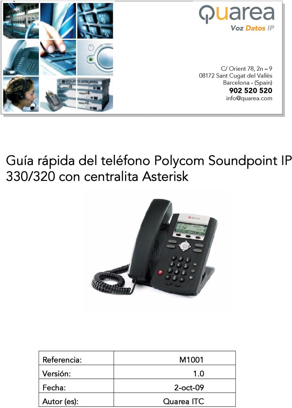 com Guía rápida del teléfono Polycom Soundpoint IP 330/320