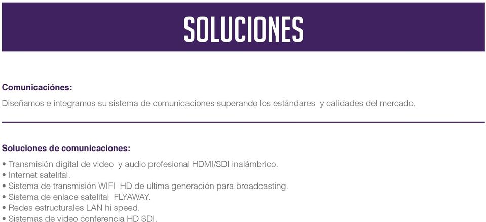 Soluciones de comunicaciones: Transmisión digital de video y audio profesional HDMI/SDI inalámbrico.