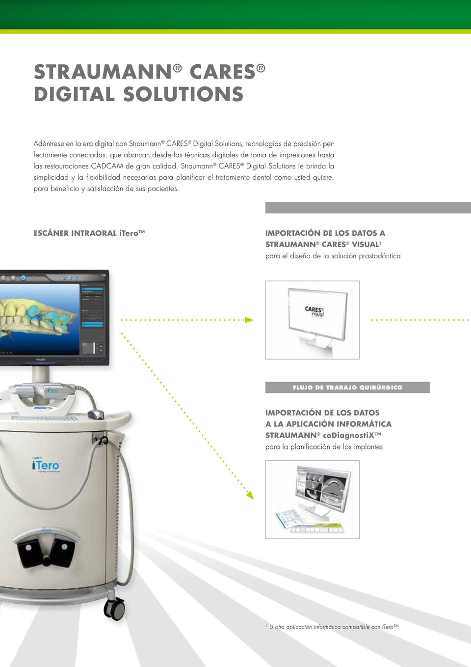 Straumann CARES Digital Solutions le brinda la simplicidad y la flexibilidad necesarias para planificar el tratamiento dental como usted quiere, para beneficio y satisfacción de sus pacientes.