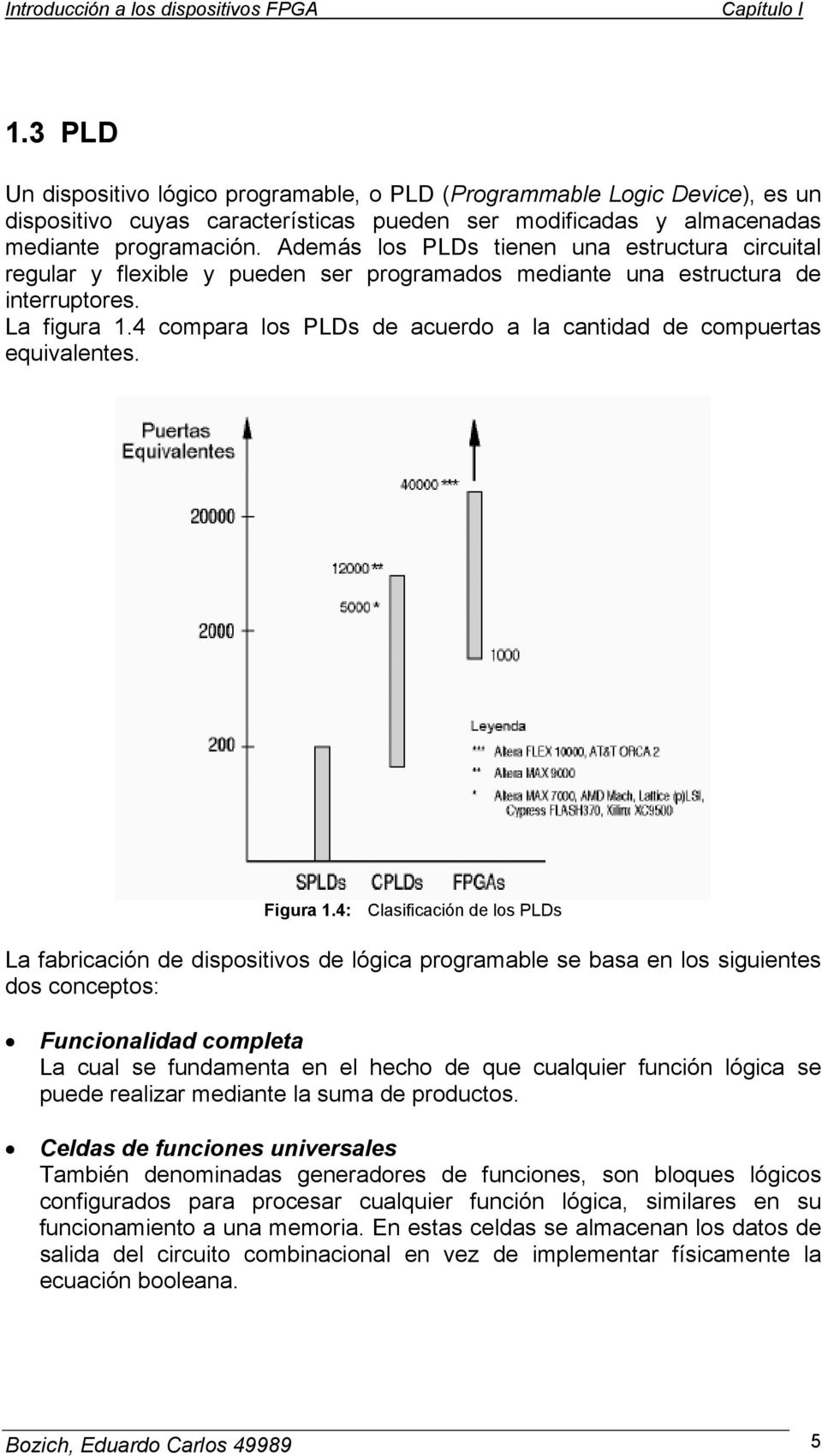 4 compara los PLDs de acuerdo a la cantidad de compuertas equivalentes. Figura 1.