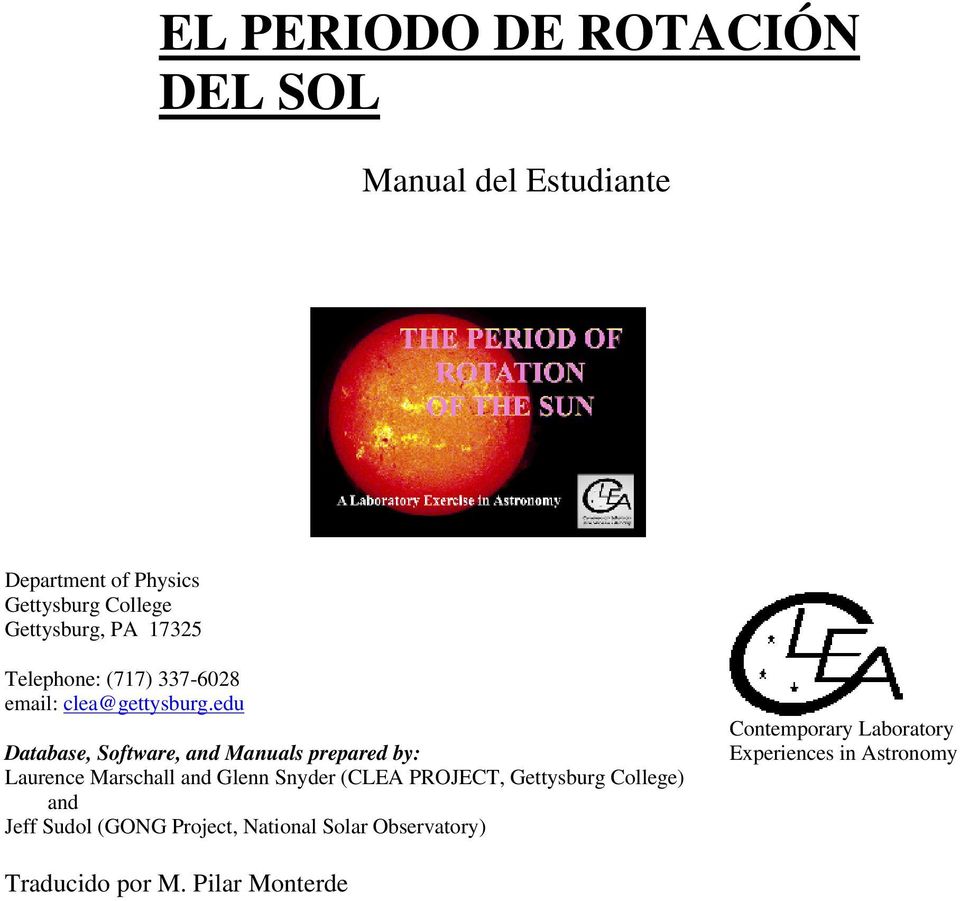 edu Database, Software, and Manuals prepared by: Laurence Marschall and Glenn Snyder (CLEA PROJECT,