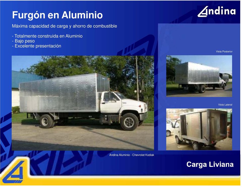 Aluminio - Bajo peso - Excelente presentación Vista