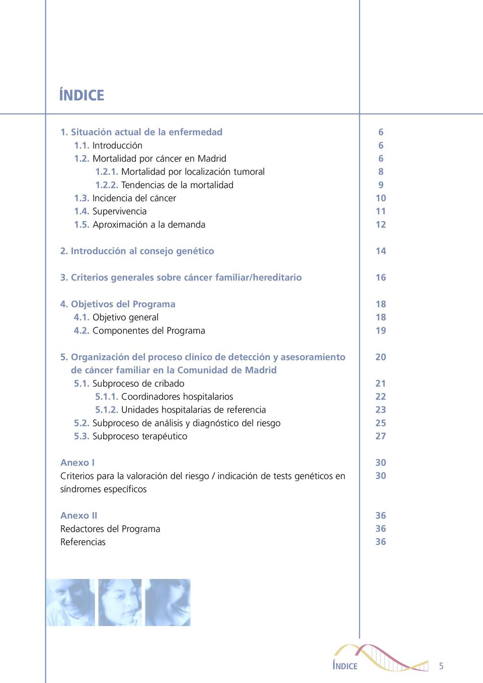2. Componentes del Programa 5. Organización del proceso clínico de detección y asesoramiento de cáncer familiar en la Comunidad de Madrid 5.1. Subproceso de cribado 5.1.1. Coordinadores hospitalarios 5.