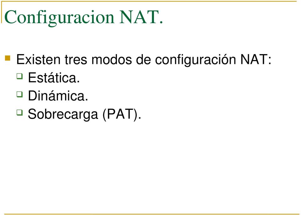 configuración NAT:
