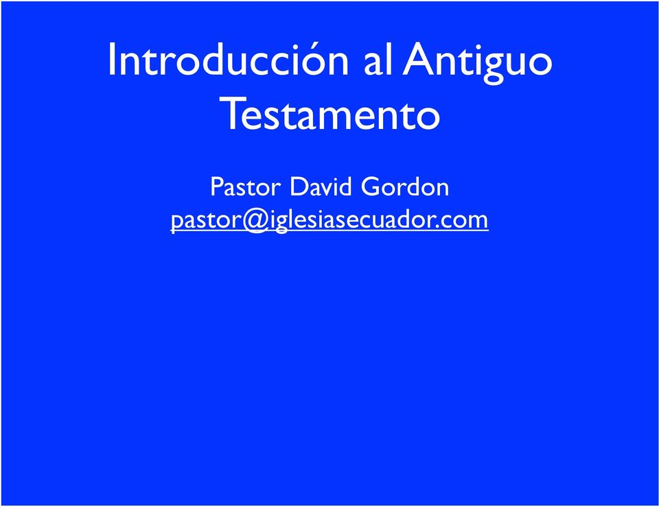Pastor David Gordon