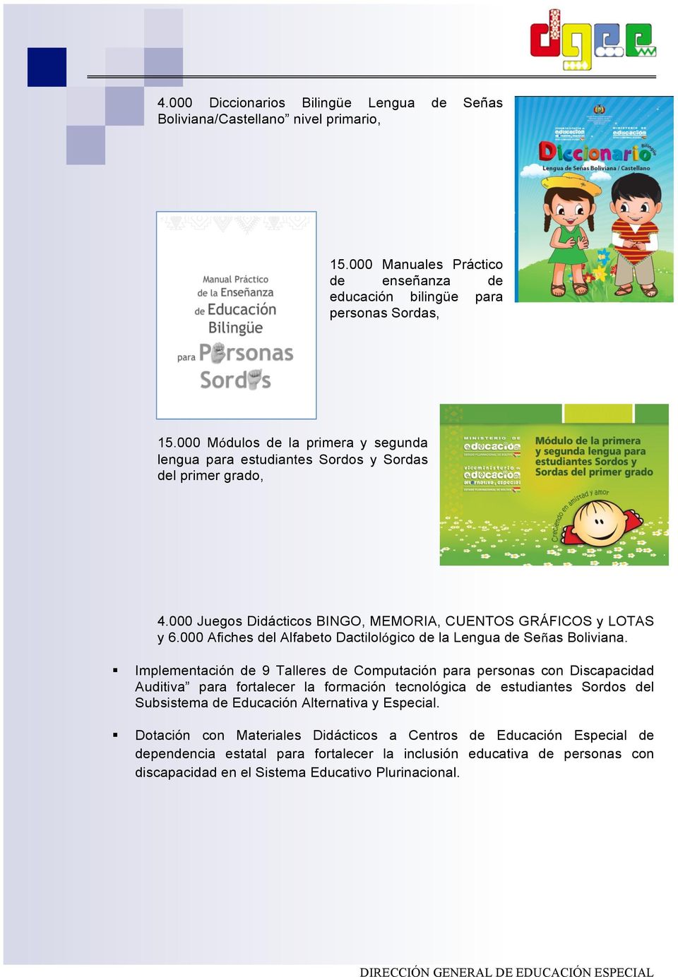 000 Afiches del Alfabeto Dactilológico de la Lengua de Señas Boliviana.
