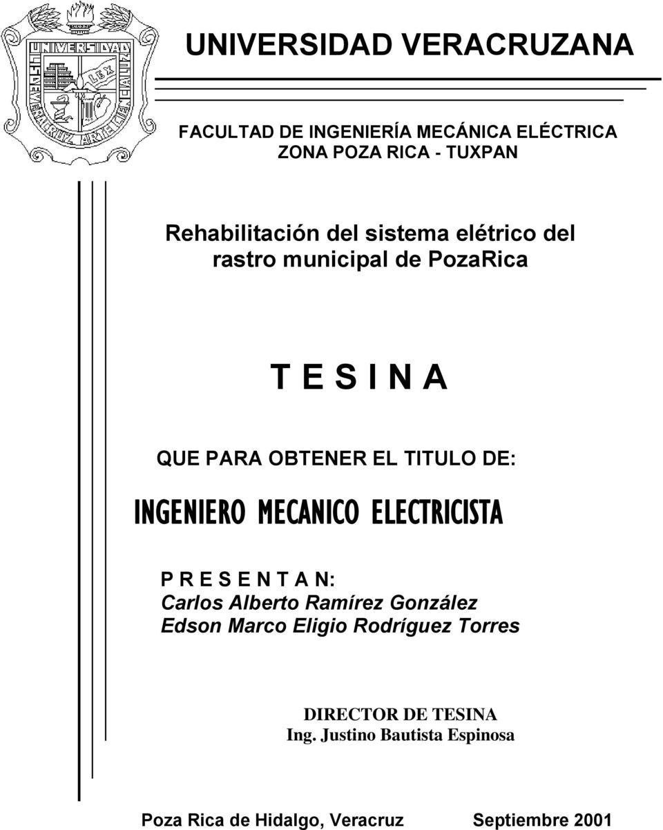 Universidad Veracruzana Facultad De Ingenieria Mecanica Electrica
