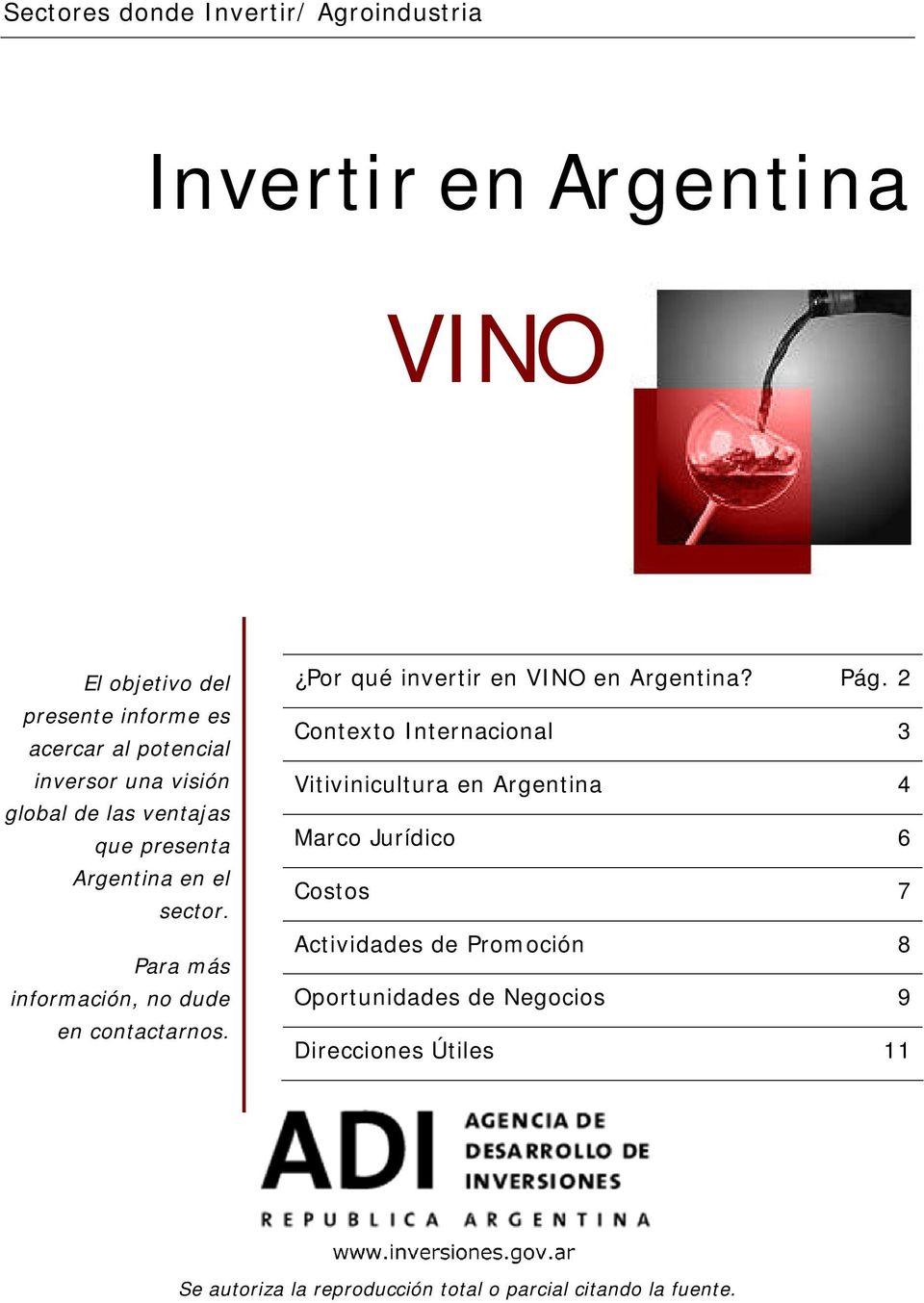 Por qué invertir en VINO en Argentina? Pág.