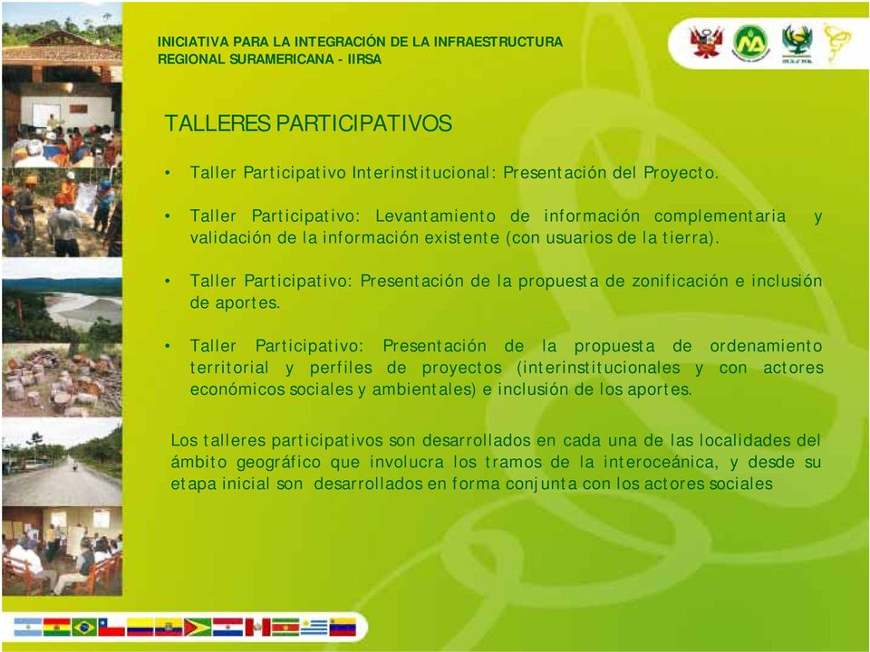 Taller Participativo: Presentación de la propuesta de zonificación e inclusión de aportes.